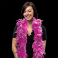 6' Pink & White Feather Boa with Gold Tinsel